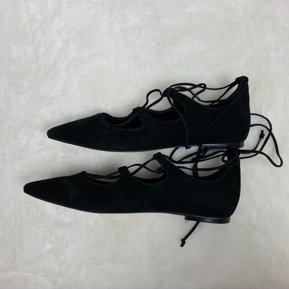 Vince Camuto Black Suede Emmari Pointed Toe Flats - Picture 5 of 7